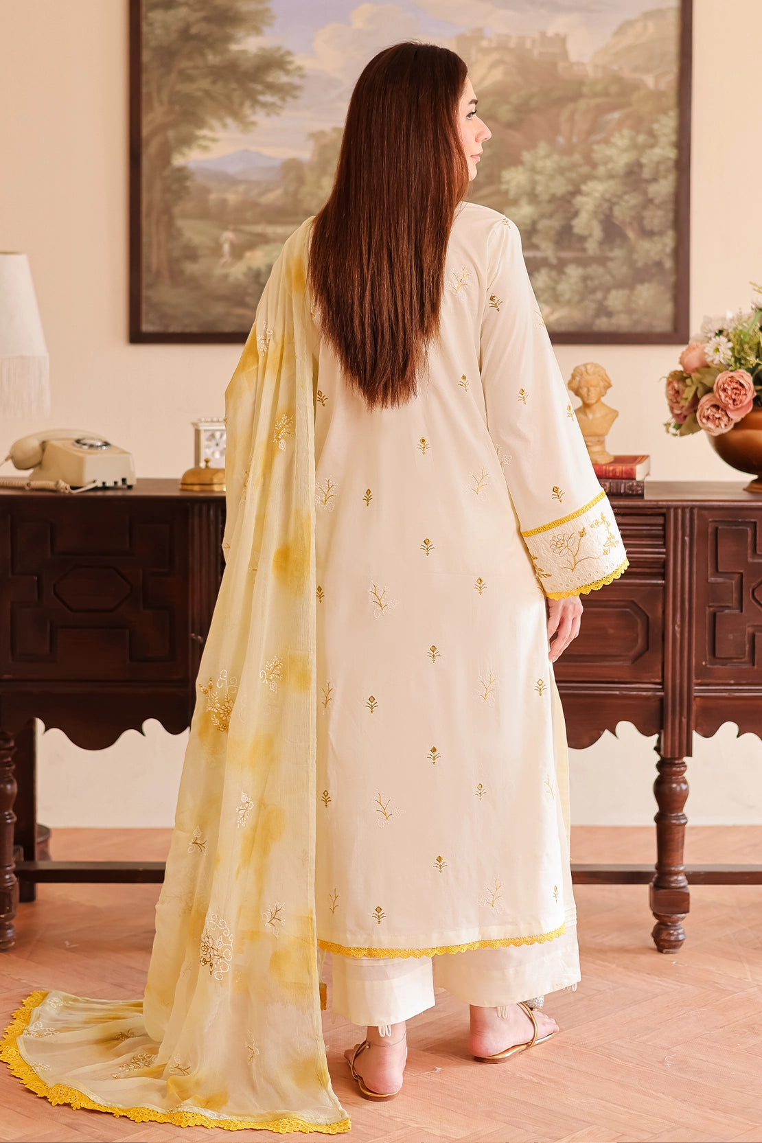 3 Piece - Premium Embroidered Lawn - 503