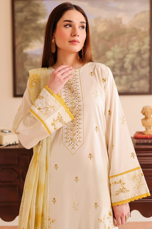 3 Piece - Premium Embroidered Lawn - 503