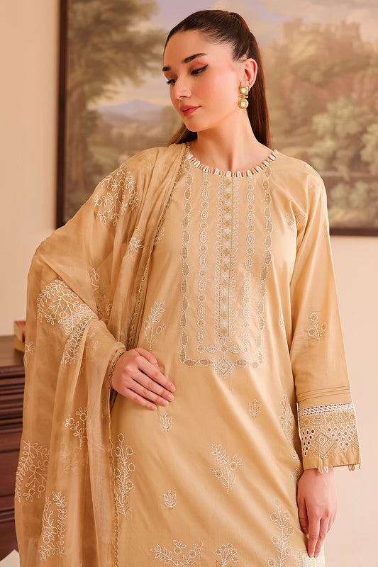 3 Piece - Premium Embroidered Lawn - 504