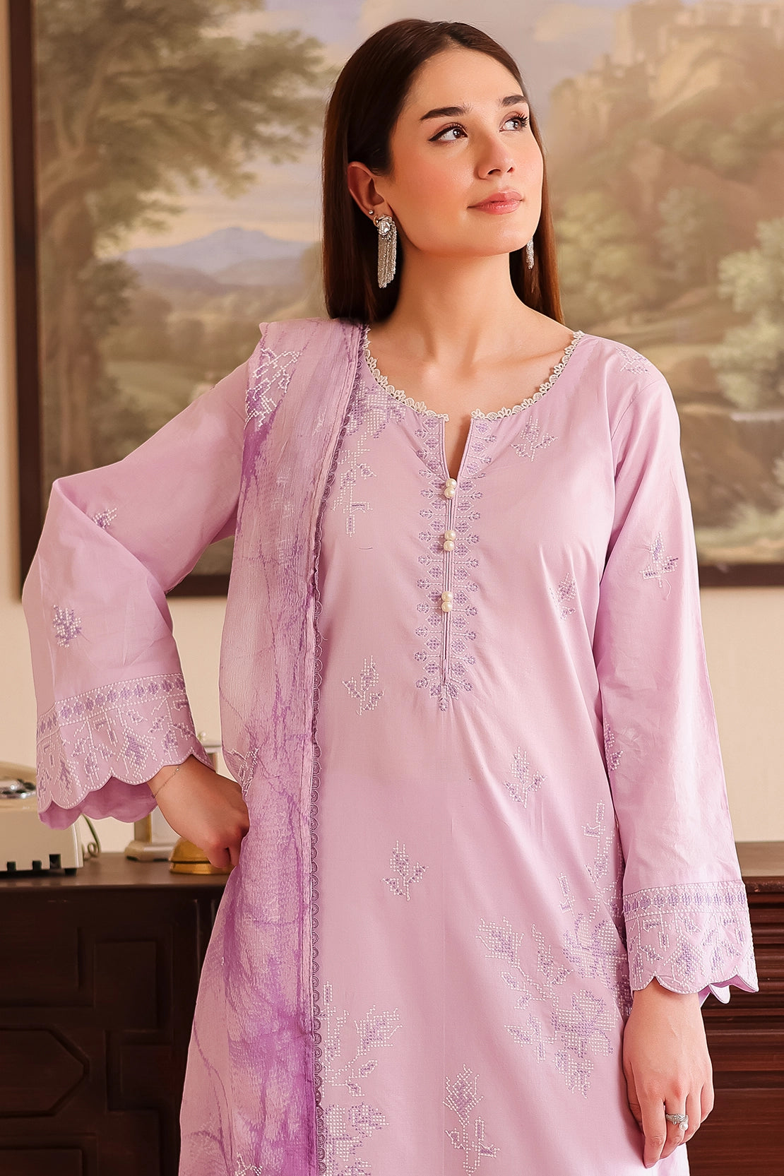 3 Piece - Premium Embroidered Lawn - 506