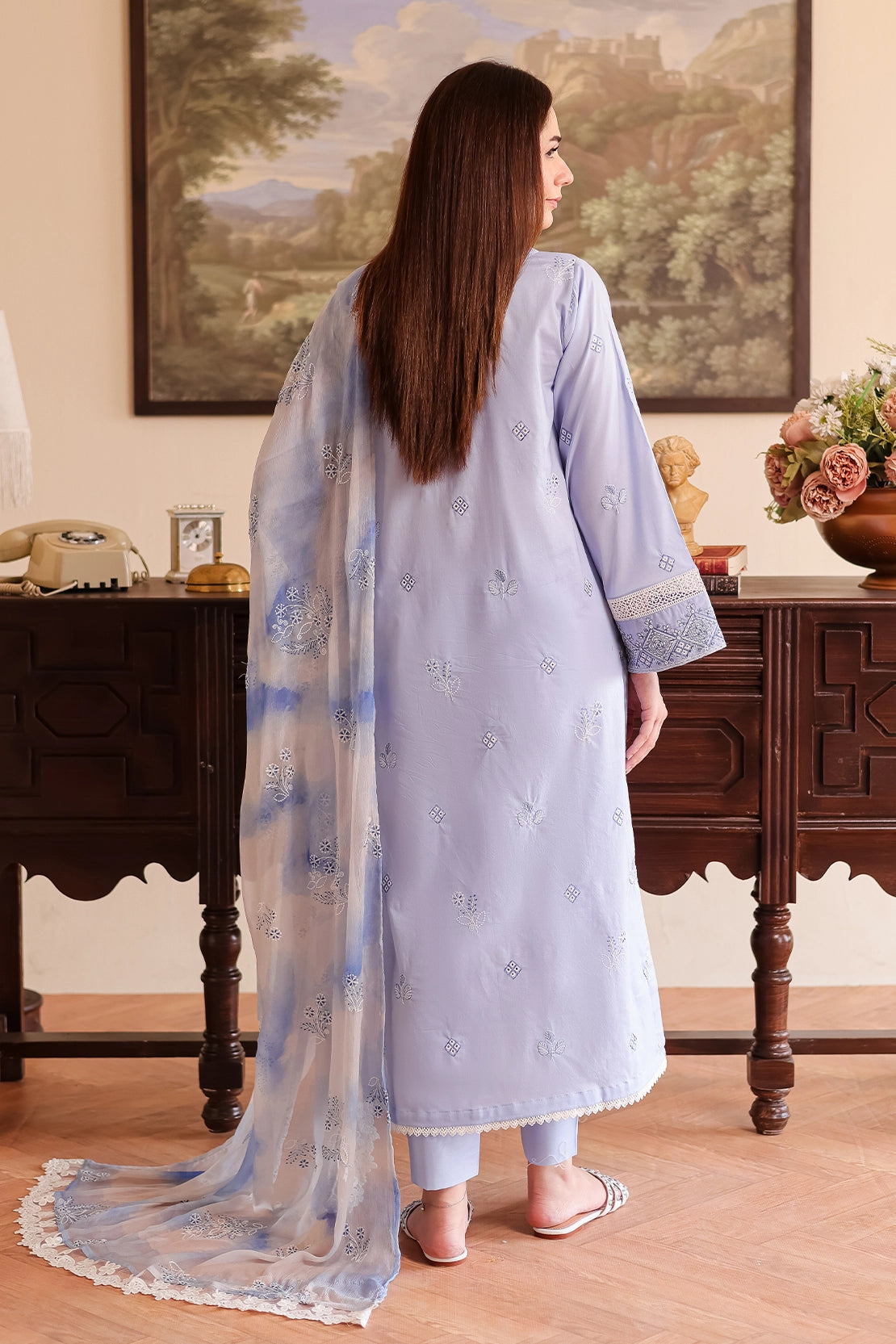 3 Piece - Premium Embroidered Lawn - 507