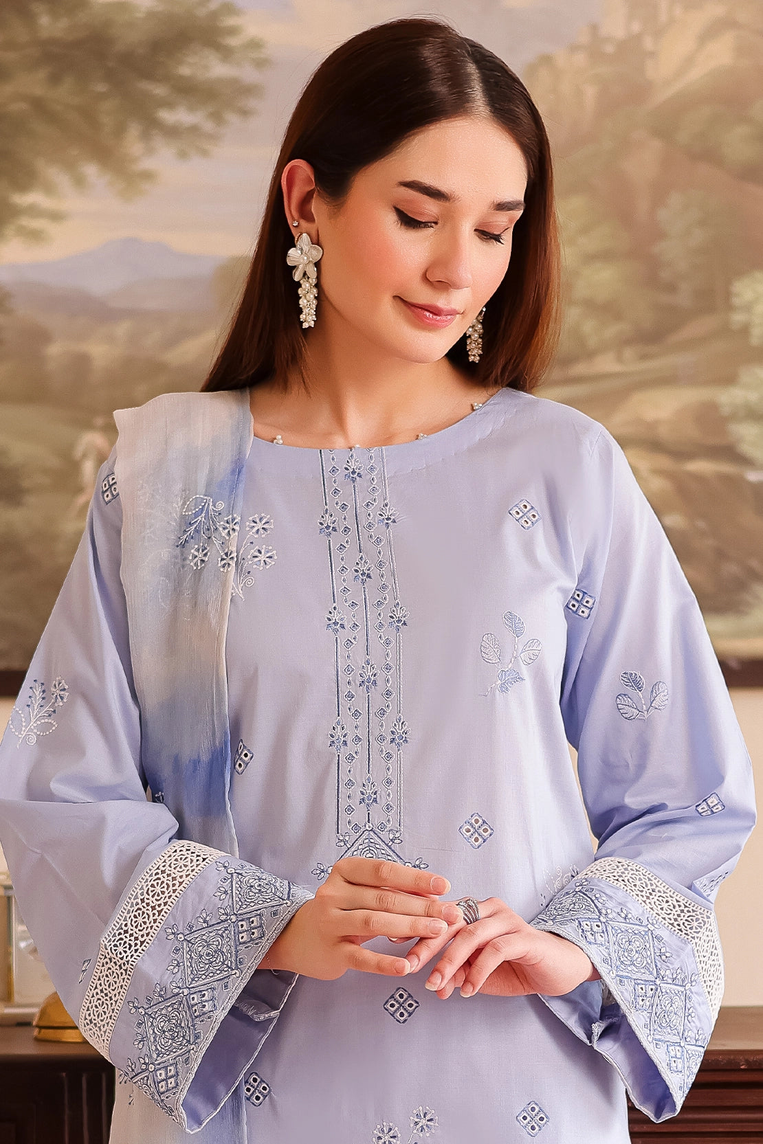 3 Piece - Premium Embroidered Lawn - 507