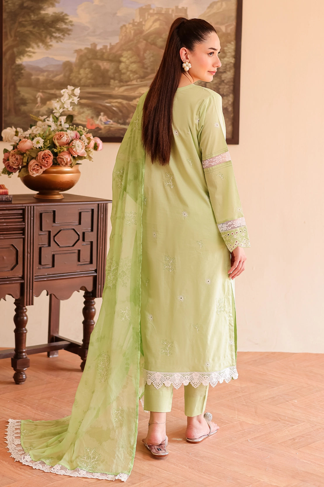 3 Piece - Premium Embroidered Lawn - 508