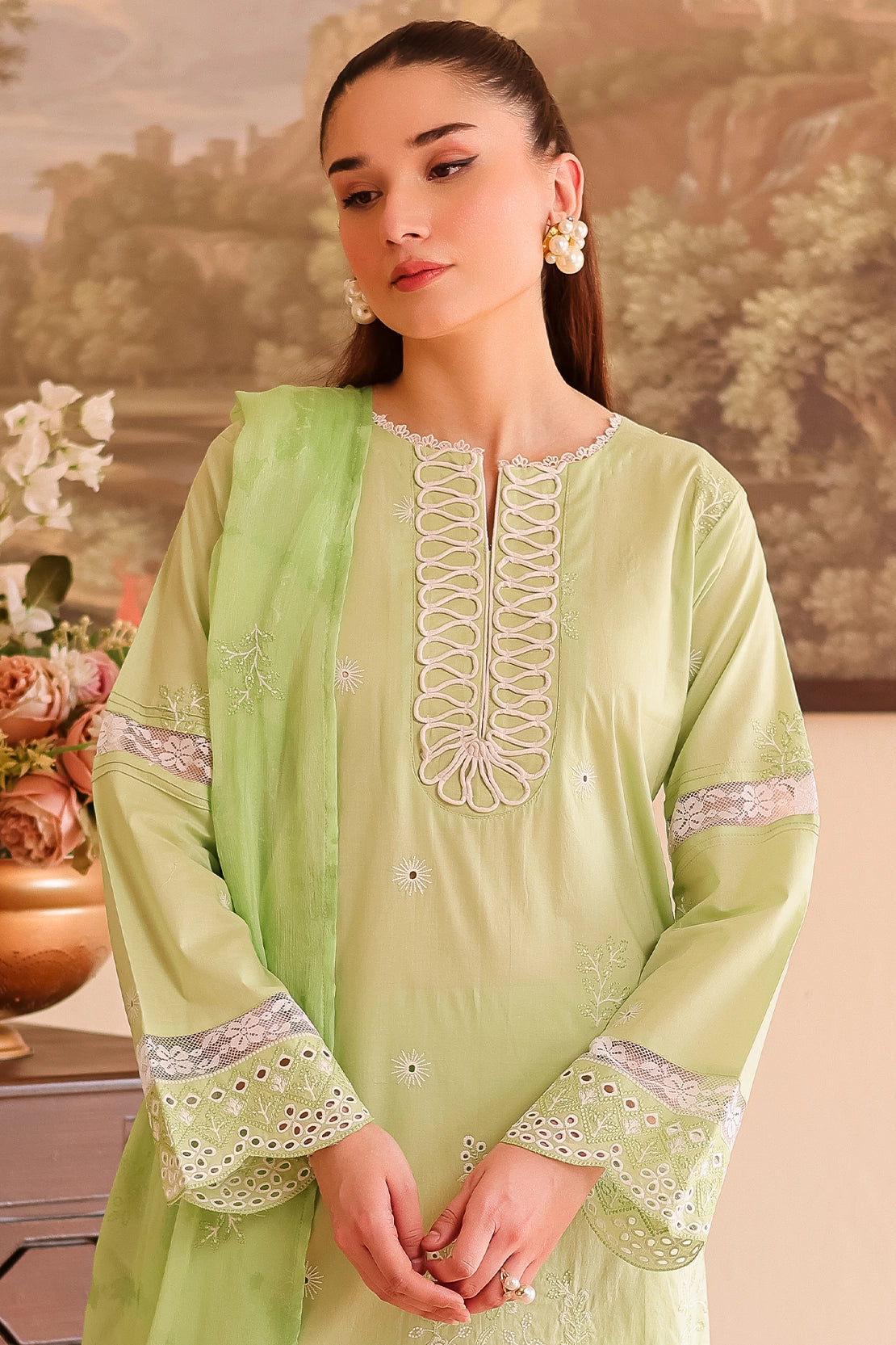 3 Piece - Premium Embroidered Lawn - 508