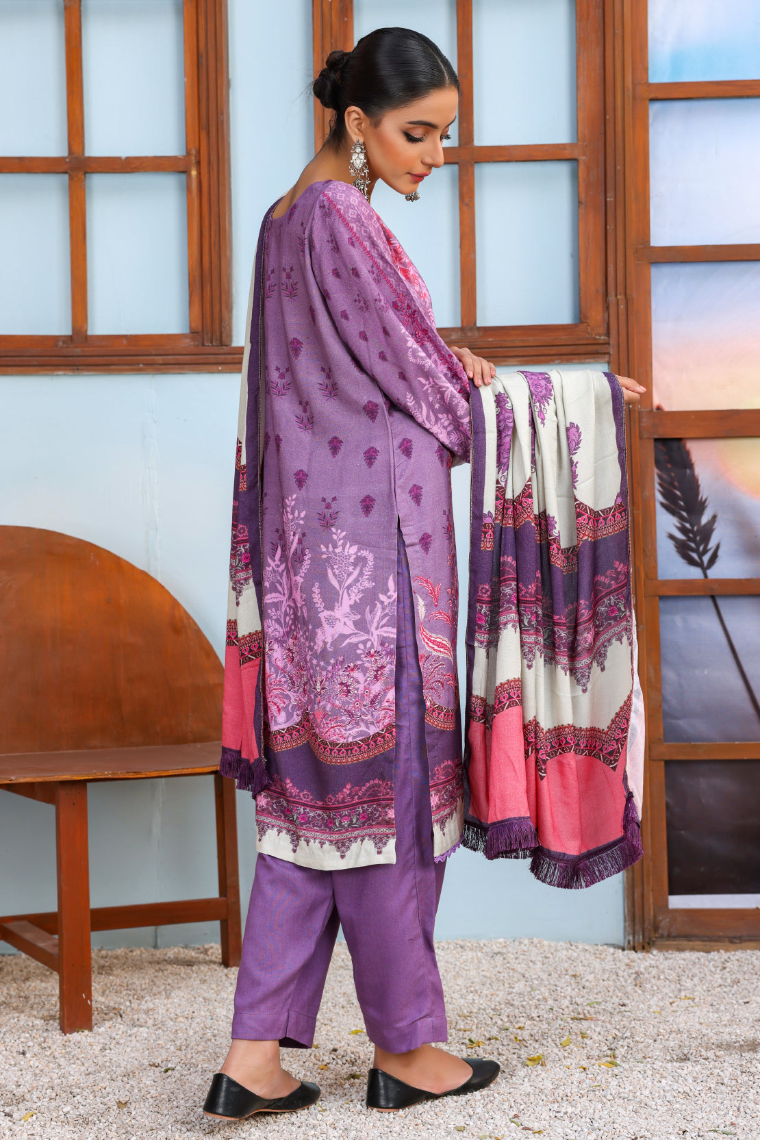 3 PIECE - EMBROIDERED PEACH - 1152