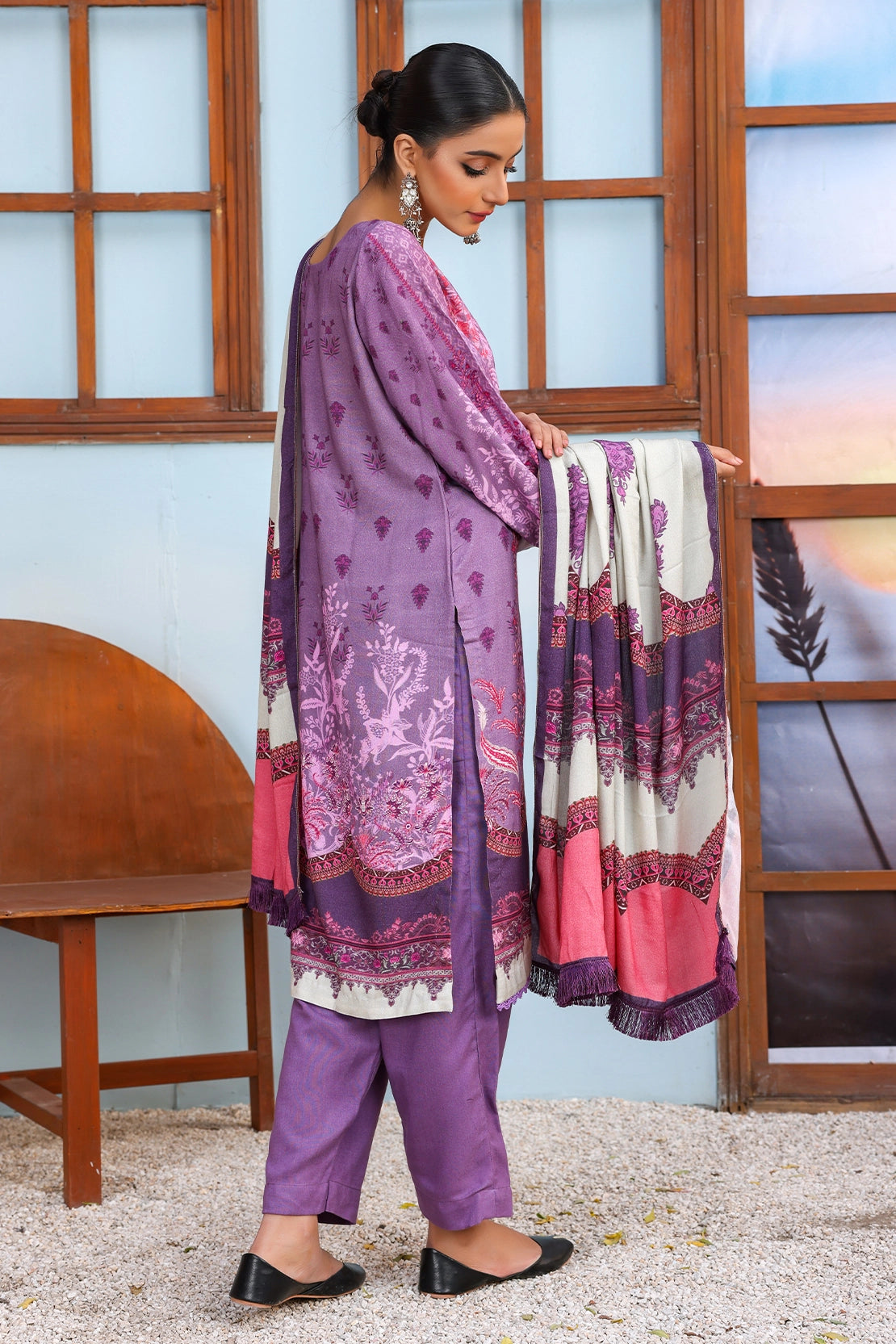 3 PIECE - EMBROIDERED PEACH - 1152