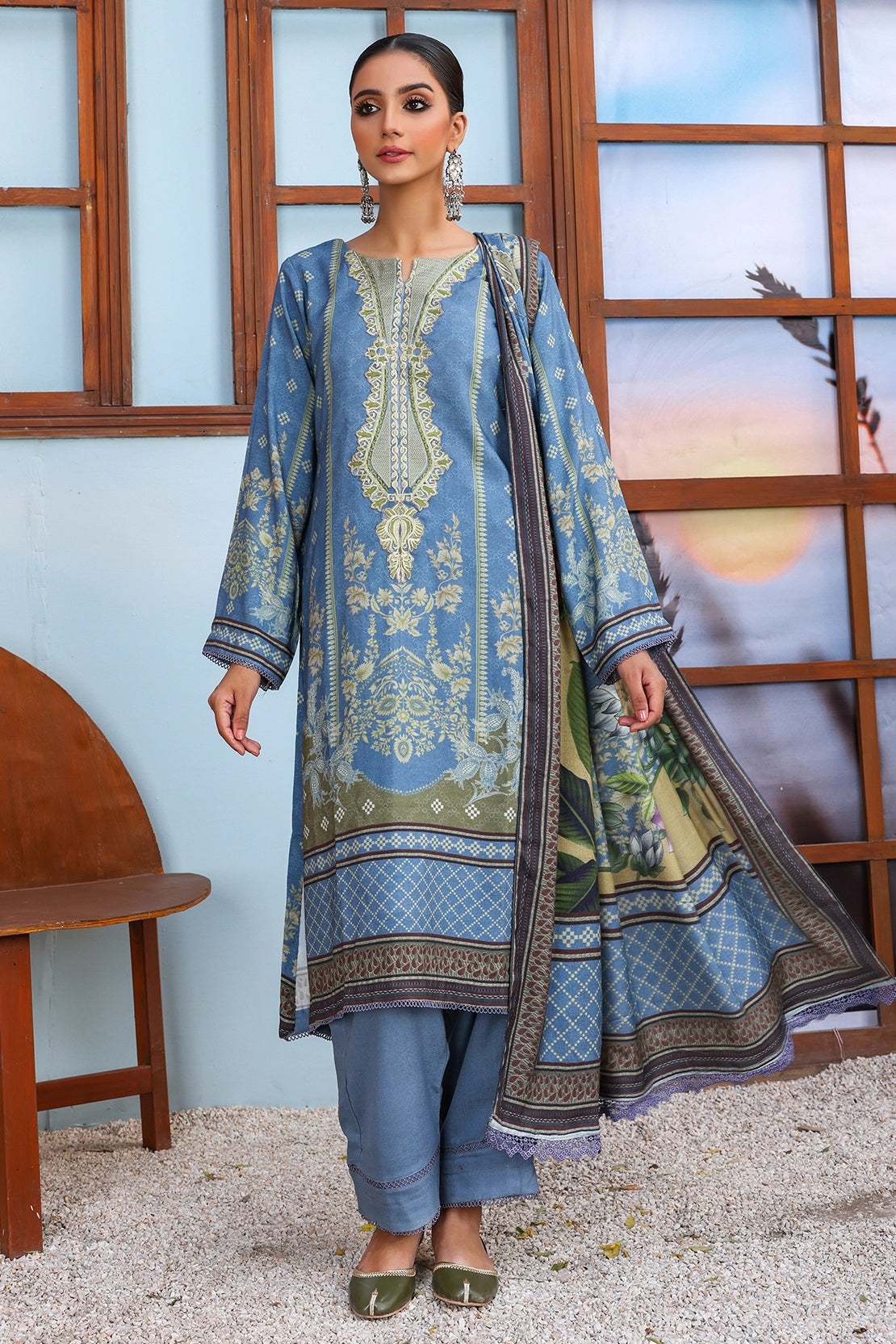 3 PIECE - EMBROIDERED PEACH - 1153