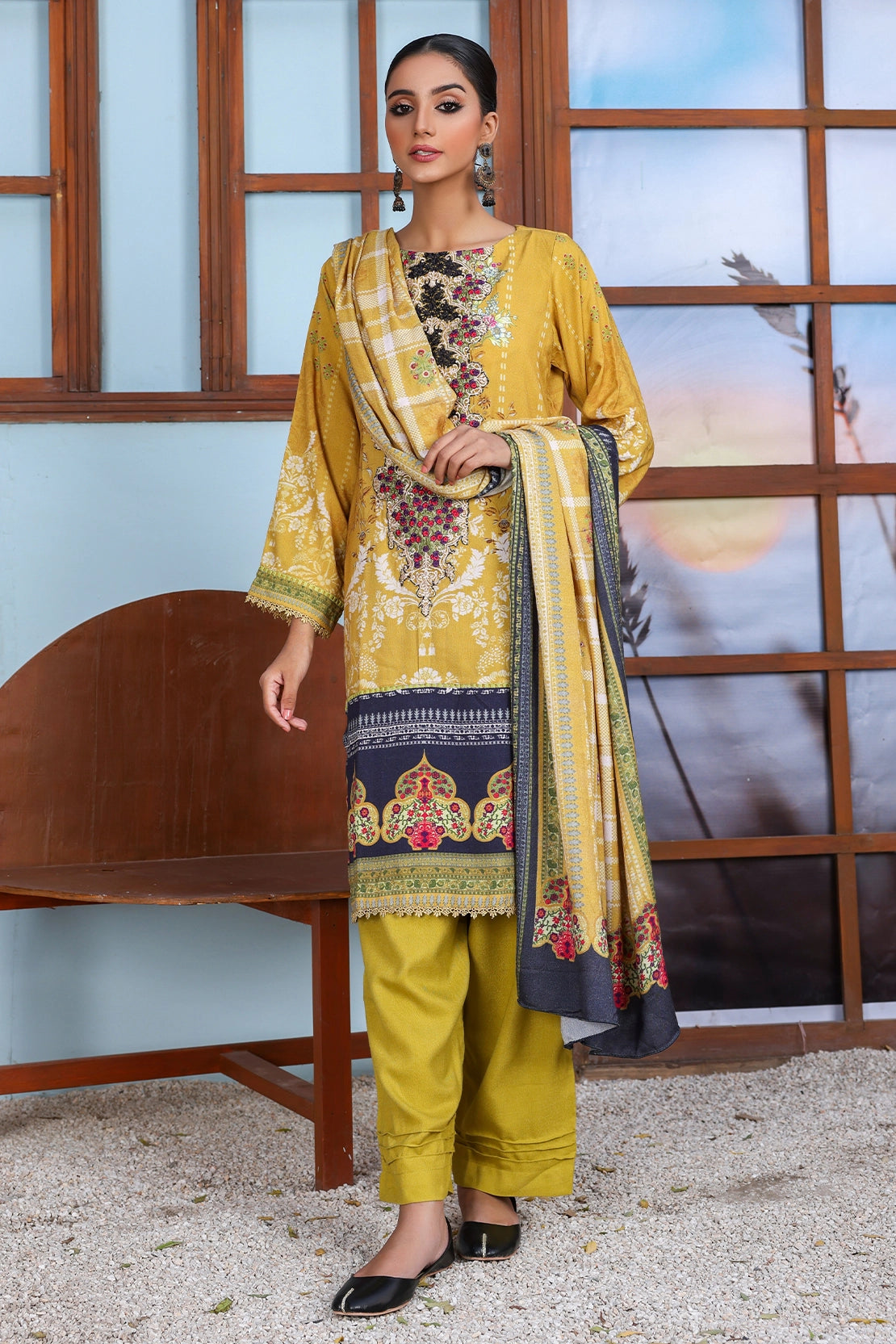 3 PIECE - EMBROIDERED PEACH - 1156