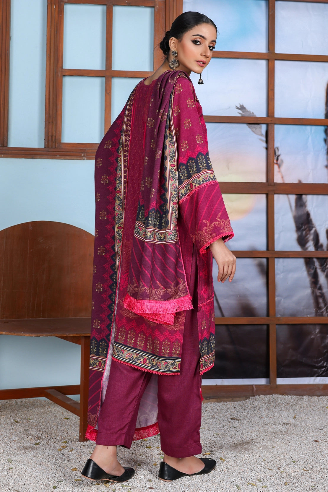 3 PIECE - EMBROIDERED PEACH - 1157