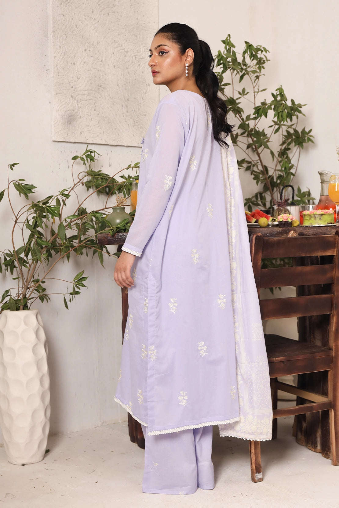 3 PIECE - PREMIUM EMBROIDERED LAWN - 8716