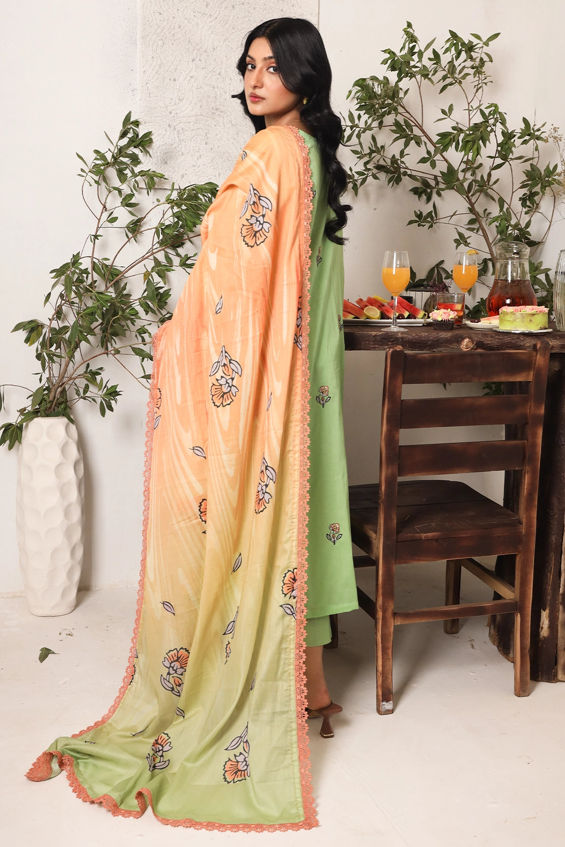 3 PIECE - PREMIUM EMBROIDERED LAWN - 8718
