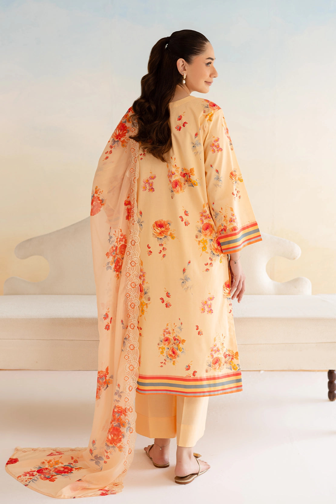 3 Piece- Premium Digitally Printed Lawn - 9162