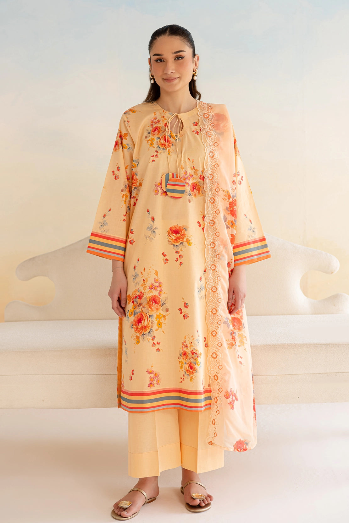 3 Piece- Premium Digitally Printed Lawn - 9162