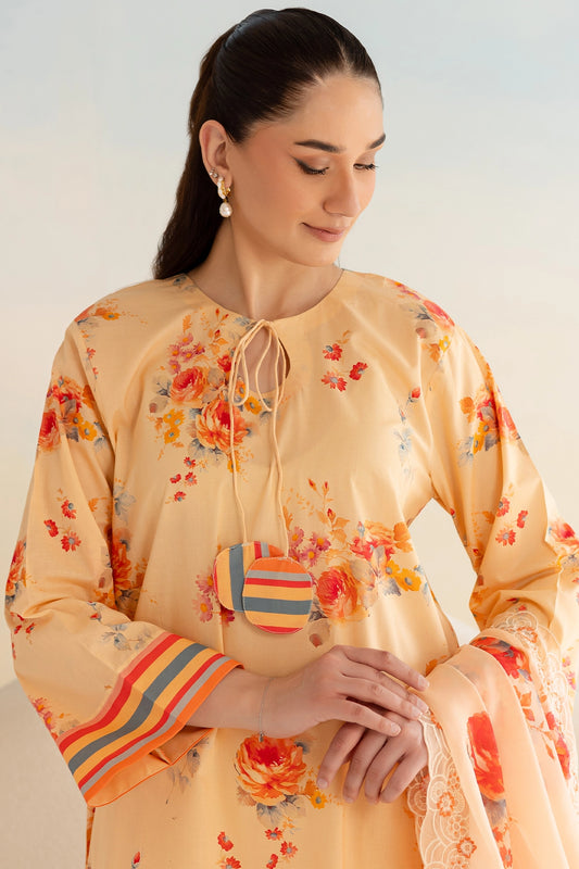 3 Piece- Premium Digitally Printed Lawn - 9162