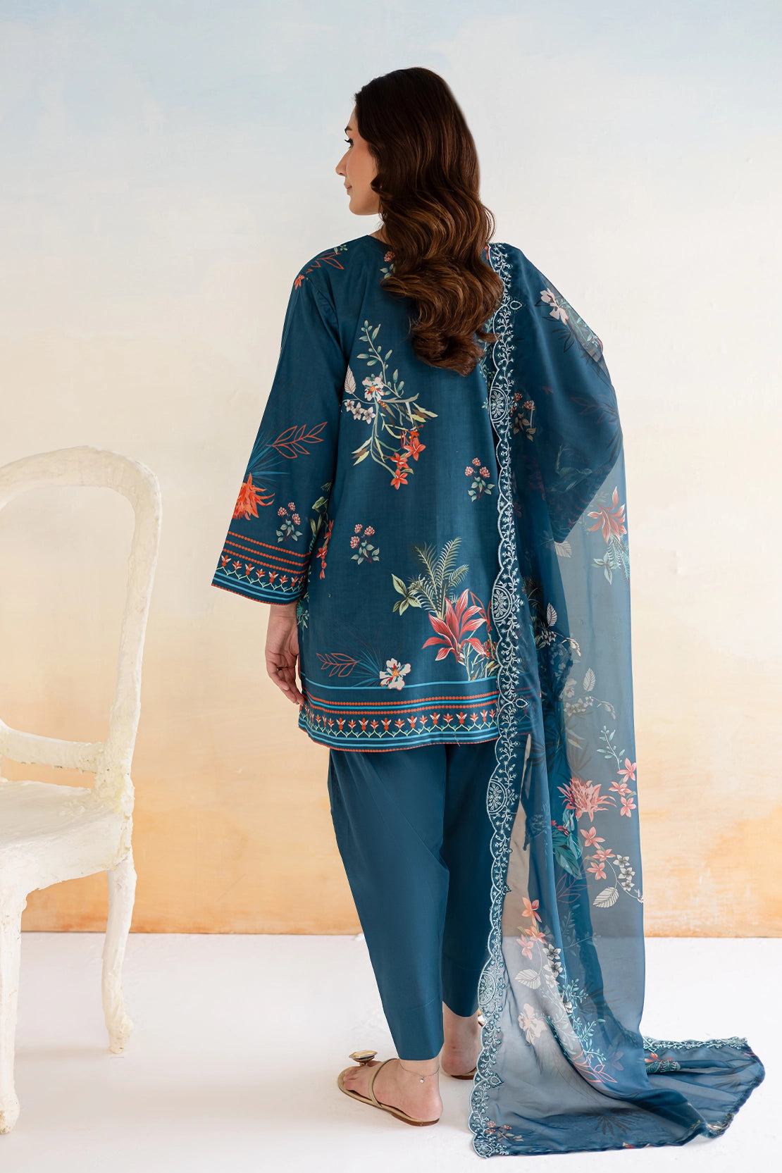 3 Piece - Premium Digitally Printed Lawn - 9163