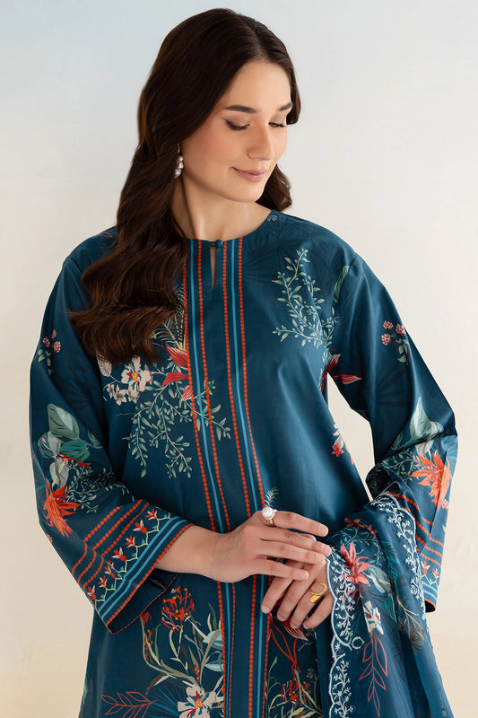 3 Piece - Premium Digitally Printed Lawn - 9163