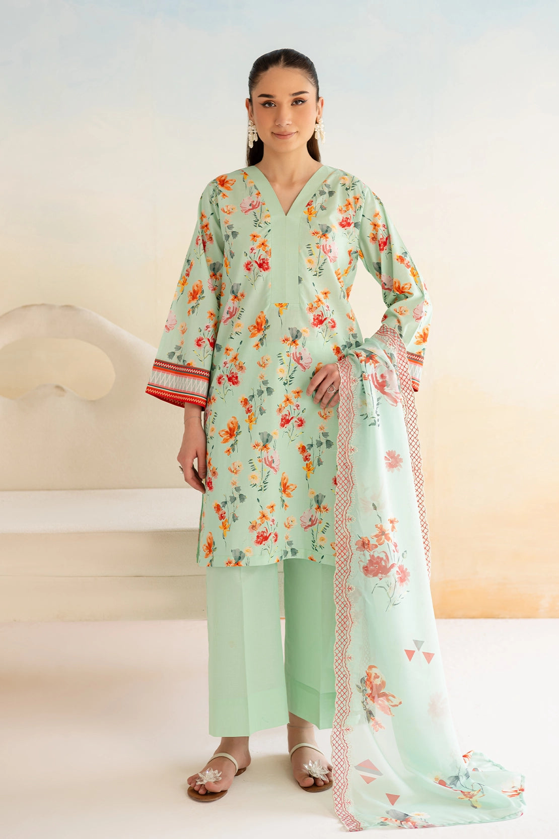 3 Piece - Premium Digitally Printed Lawn - 9164