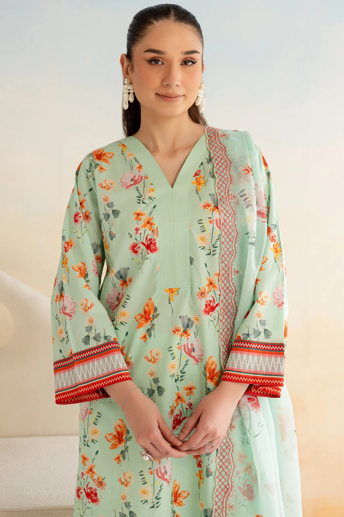 3 Piece - Premium Digitally Printed Lawn - 9164