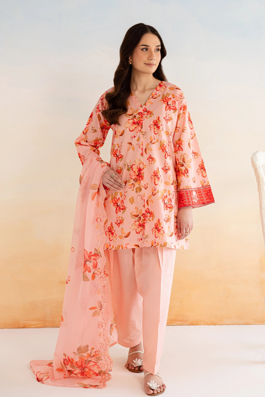 3 Piece - Premium Digitally Printed Lawn - 9165