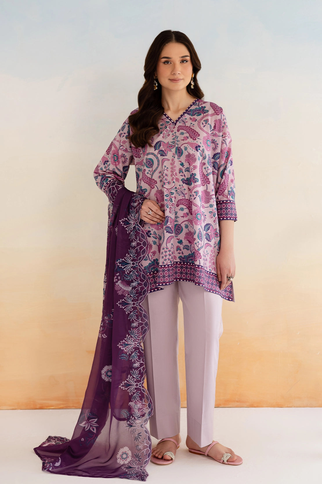 3 Piece- Premium Digitally Printed Lawn - 9167