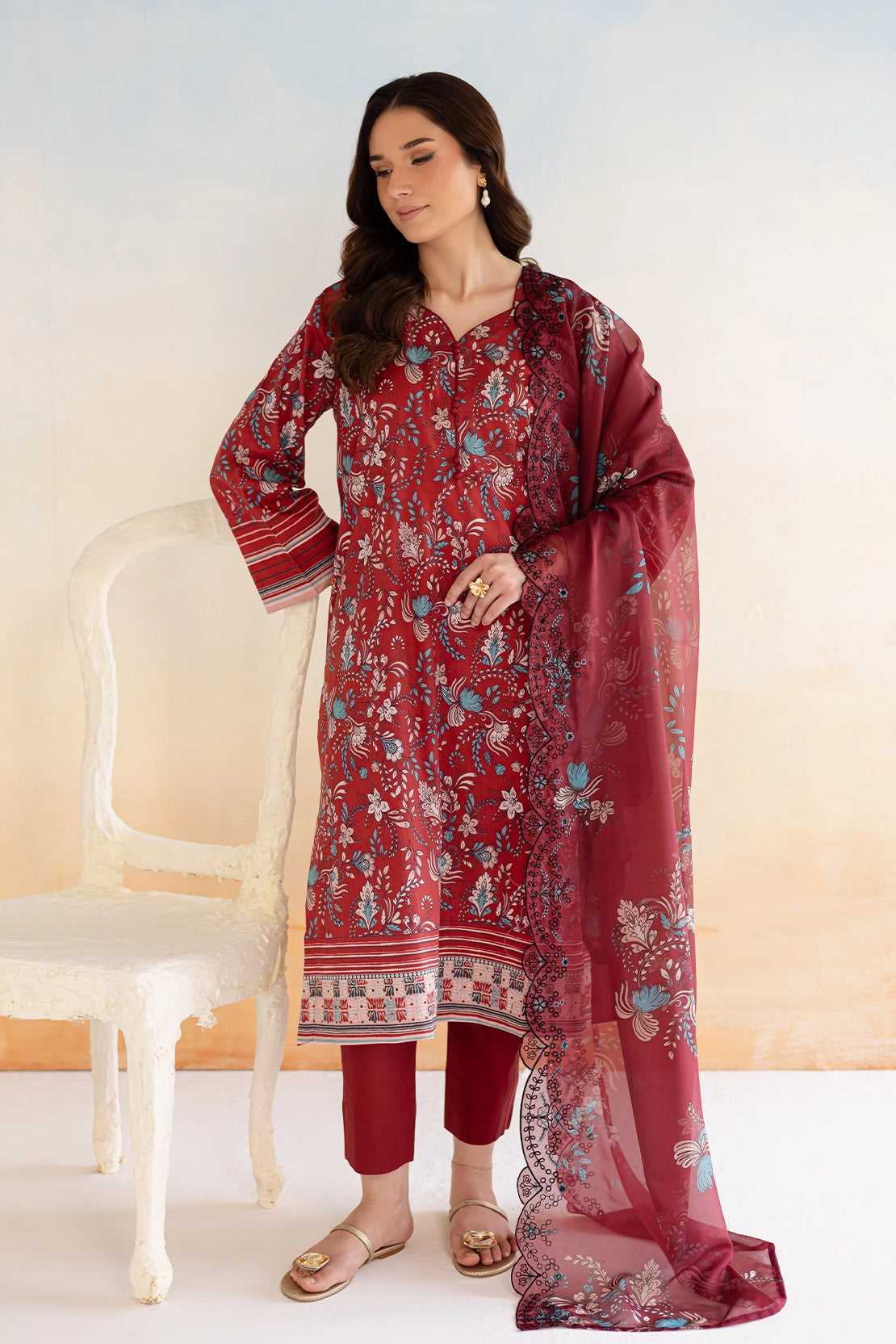 3 Piece - Premium Digitally Printed Lawn - 9169